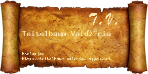 Teitelbaum Valéria névjegykártya